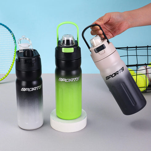 550ml Stainless Steel Insulated Sports Water Bottle | Leakproof Vacuum Flask with Carry Handle