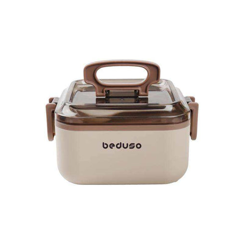 2-Section Stainless Steel Bento Lunch Box with Cutlery | Leak-Proof Insulated Tiffin Food Container