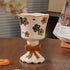 Vintage-Style Floral Ceramic Goblet Cup with 3D Bow Detail