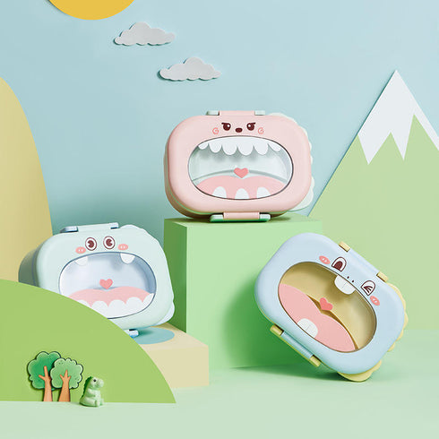 Cute Monster Cartoon Kids Bento Lunch Box | Insulated Stainless Steel School Tiffin