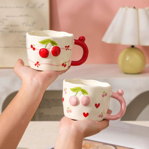 3D Cherry Ceramic Coffee Mug