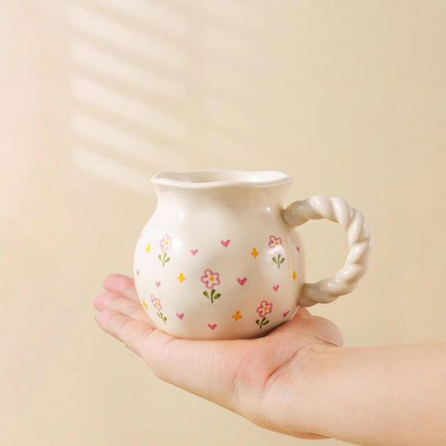 Vintage Floral Ceramic Coffee Mug