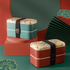 Japanese Bento Box – 2-Tier Stackable Lunch Box with Adjustable Divider, Elastic Strap & Airtight Floral Lid | Leakproof, Microwave Safe Eco-Friendly Food Container (1200ml)