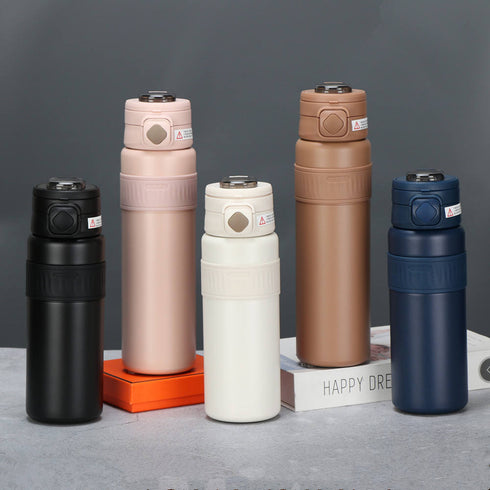 316 Stainless Steel Dual-Drink Insulated Water Bottle with Straw & Sip Lid 800ml