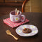 Flower Ceramic Mug with Matching Saucer – Purple Floral Tea Cup