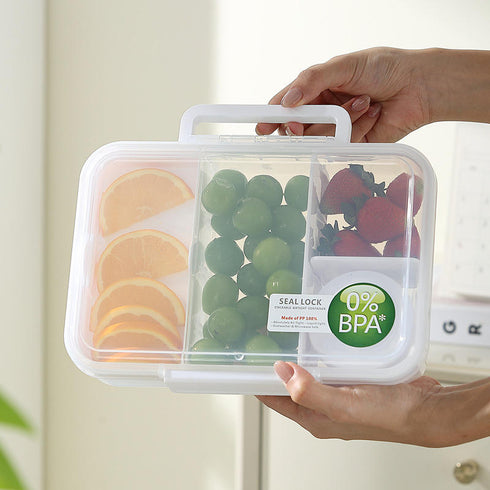 Portable Kids Bento Box Lunch Box with Top Handle – 100% BPA-Free Leakproof School Lunch Container with Matching Sauce Cup