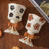 Vintage-Style Floral Ceramic Goblet Cup with 3D Bow Detail