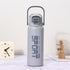 Insulated Sports Water Bottle - 600ml Vacuum Sealed Stainless Steel Thermal Flask with Handle, Leak-Proof Gym Reusable Water Bottle