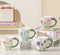 3D Relief Tulip Ceramic Coffee Mug – Elegant Hand-Painted Floral Tea Cup with Scalloped Rim