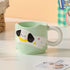 Kawaii Spotted Dog Ceramic Mug – Aesthetic Korean Style Stackable Coffee Cup