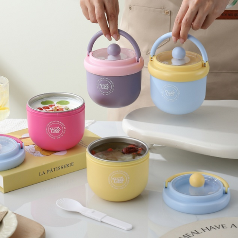 Stainless Steel Thermal Lunch Box – Portable Insulated Breakfast Cup 500ml