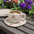 Red Bow Ribbon Ceramic Mug & Saucer