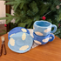 Blue Sky & White Cloud Coffee Mug with Saucer