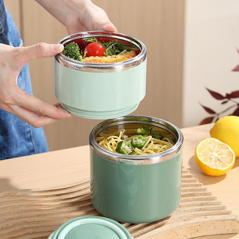2-Tier Insulated Stainless Steel Lunch Box – Leakproof Stackable Bento Box Tiffin Container for Office, School & Travel (Blue, Pink, Green)