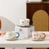 Cherry Spiral Handle Ceramic Mug and Saucer Set