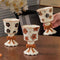 Vintage-Style Floral Ceramic Goblet Cup with 3D Bow Detail