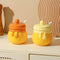 Honey Bear Drip Ceramic Jar - 700ml "Hunny" Pot Sugar Bowl with Lid & Spoon