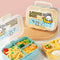 Homeatic Kids Bento Lunch Box with Handle | 3-Compartment Microwave-Safe Plastic Meal Container for School & Picnic