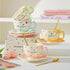 Luxury Pastel Polka Dot Tea Cup Set with Bow Handle – Ceramic Coffee Mug & Saucer Gift Box