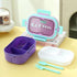 Eat Real Bento Lunch Box – 2-Compartment Leak-Proof Kids School Lunch Box with Spoon & Fork