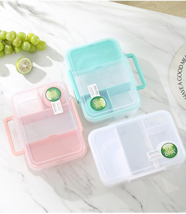 Portable Kids Bento Box Lunch Box with Top Handle – 100% BPA-Free Leakproof School Lunch Container with Matching Sauce Cup