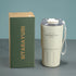 SITARAYURI 600ml Insulated Stainless Steel Travel Coffee Tumbler with Straw & Carrying Strap
