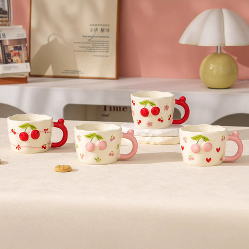3D Cherry Ceramic Coffee Mug
