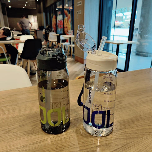 1L Tritan Sports Water Bottle with Straw & Strap | Leakproof