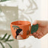 Artistic Ceramic "Lady Silhouette" Mug with Sculpted Leaf Handle