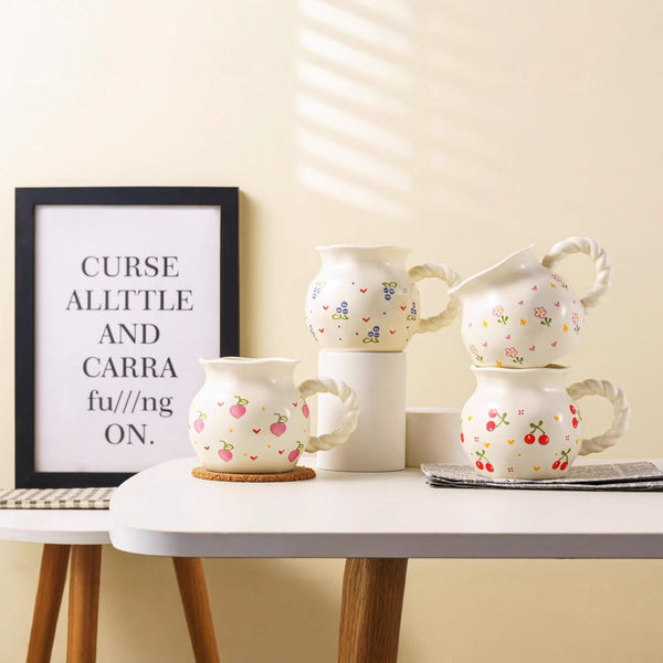 Vintage Floral Ceramic Coffee Mug