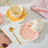 Luxury Pastel Polka Dot Tea Cup Set with Bow Handle – Ceramic Coffee Mug & Saucer Gift Box