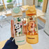 600ml Cute Cartoon Kids Water Bottle with Straw, Strap & Keychain – Leakproof Toddler School Sippy Cup