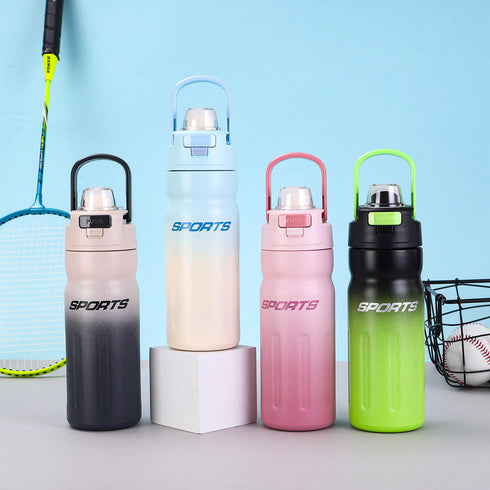 550ml Stainless Steel Insulated Sports Water Bottle | Leakproof Vacuum Flask with Carry Handle