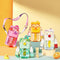 950ml Kawaii Square Water Bottle with Dual Compartments & Fruit Infuser for Kids