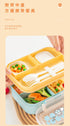 Homeatic Kids Bento Lunch Box with Handle | 3-Compartment Microwave-Safe Plastic Meal Container for School & Picnic