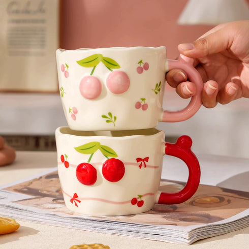 3D Cherry Ceramic Coffee Mug