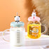 Cute Cartoon Animal Glass Mug with Silicone Lid & Straw | 600ml Borosilicate Glass Cup