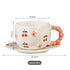 Cherry Spiral Handle Ceramic Mug and Saucer Set
