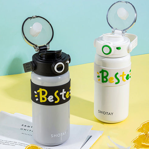 500ml Stainless Steel Insulated Water Bottle – Leak-Proof Vacuum Flask with Silicone Sleeve & Carry Handle