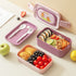 Kawaii Stackable Bento Lunch Box with Cutlery | 2-Layer Leakproof Kids Food Container