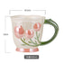 3D Relief Tulip Ceramic Coffee Mug – Elegant Hand-Painted Floral Tea Cup with Scalloped Rim