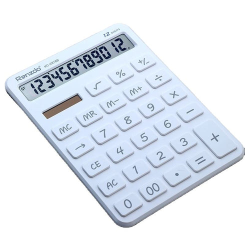 Renzdo KC-2878B 12-Digit Desktop Calculator – Large LCD & Dual Power