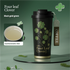 Four-Leaf Clover Insulated Coffee Tumbler – 500ml Stainless Steel Travel Mug with 2-Way Lid, Straw & Strap