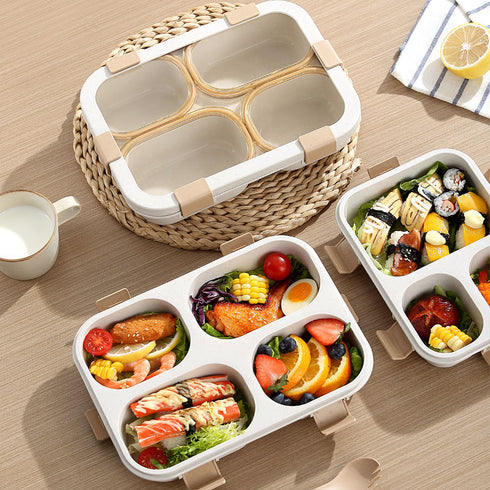 Stackable 4-Compartment Bento Lunch Box | Eco-Friendly Meal Prep Container