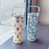 SITARAYURI Floral Travel Tumbler – 900ml Aesthetic Insulated Water Bottle with Handle