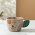 Artistic Ceramic "Lady Silhouette" Mug with Sculpted Leaf Handle