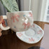 Cute Pink Bow Coffee Cup with Matching Saucer