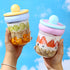 Portable Overnight Oats Jars with Spoon & Handle – 500ml Leakproof Glass Yogurt Parfait Cups