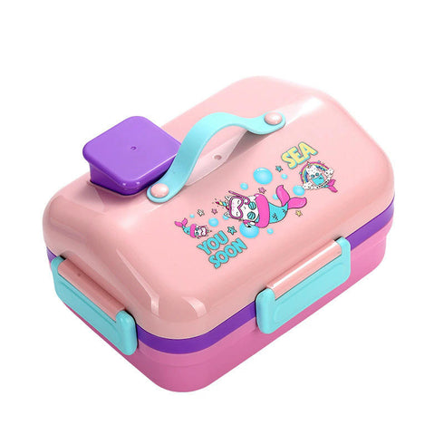 Kids Cute House-Shaped Bento Lunch Box – 3-Compartment Insulated Food-Grade Leakproof Tiffin Container with Handle for School, Picnics & Travel
