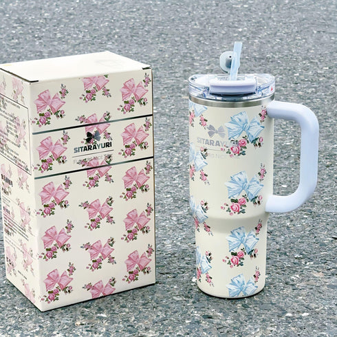 SITARAYURI "Blossom Series" 900ml Aesthetic Floral Tumbler – Insulated Travel Mug